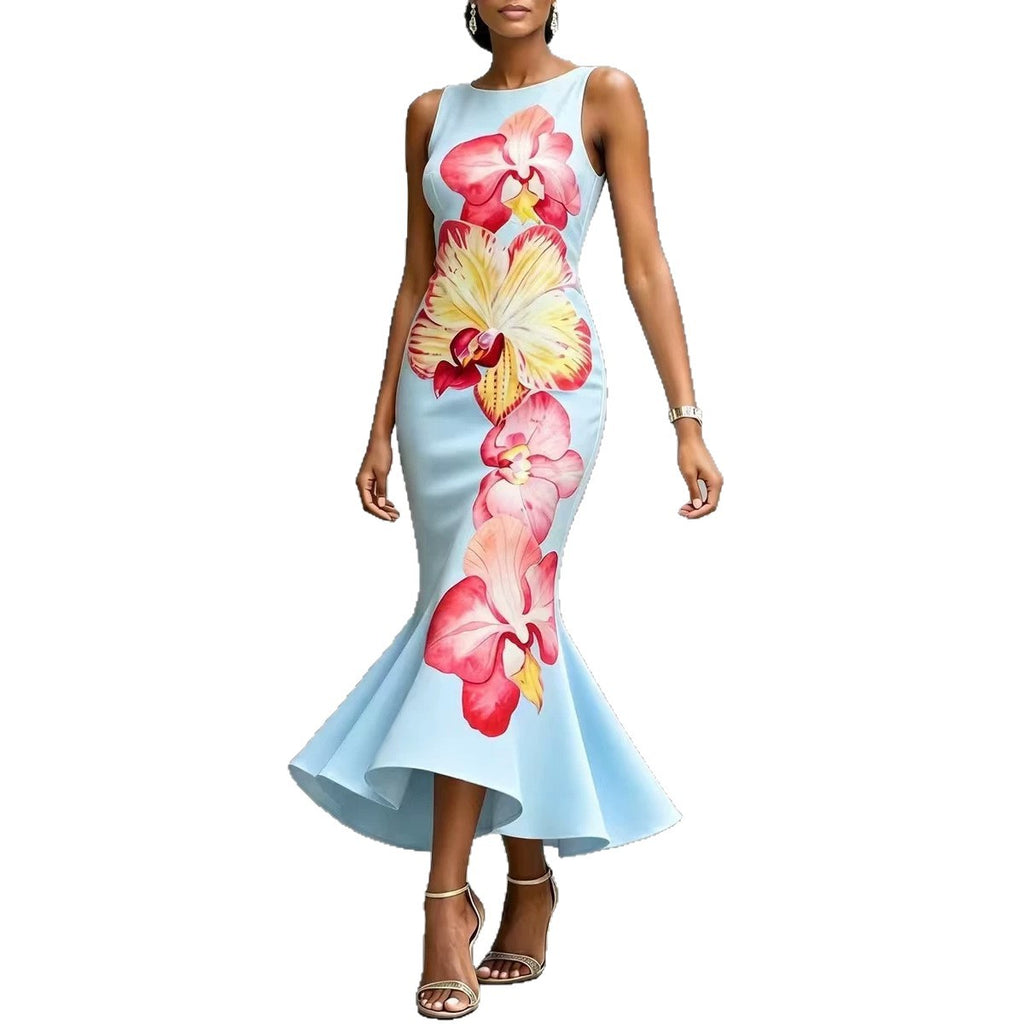 Womens Round-neck Loose-fitting Versatile Dress by Ricaloux