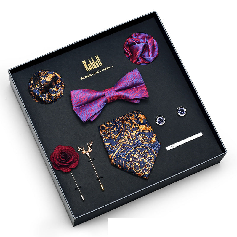 Eight Piece Tie Square Bow Tie Brooch by Ricaloux