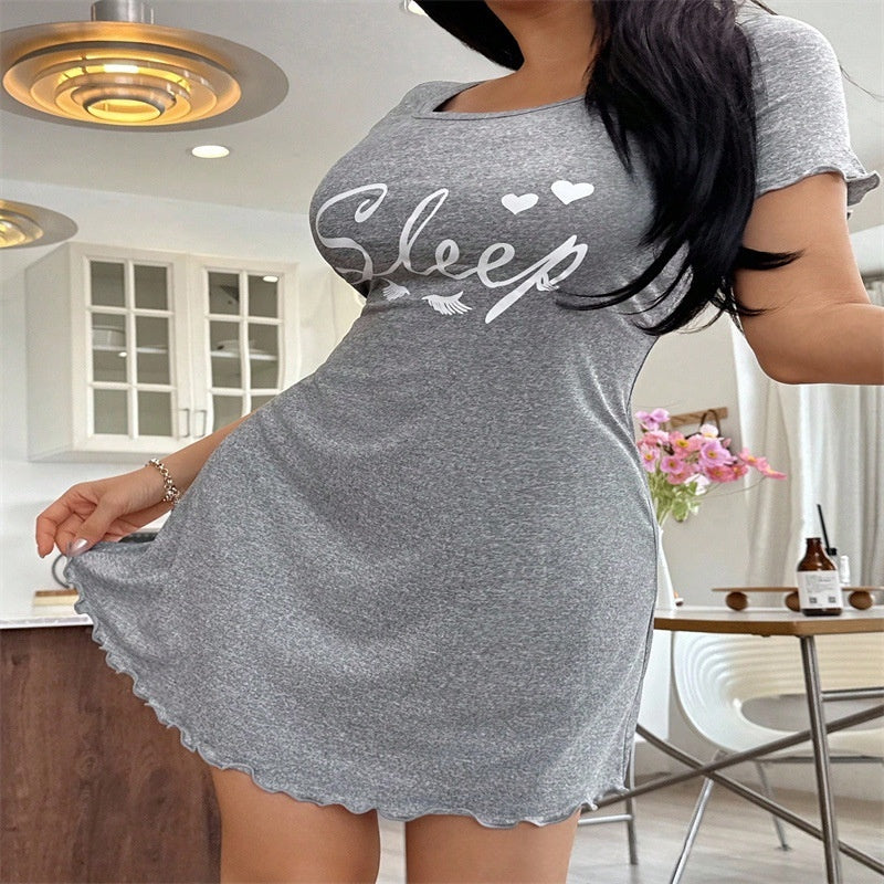 Printed Comfortable Home Casual Sexy Camisole Dress by Ricaloux