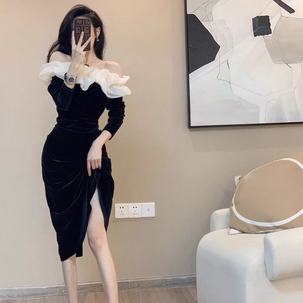 New High-end Velvet Casual Dress For Women by Ricaloux