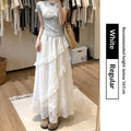 Summer New Arrivals Patchwork Twill Lace Skirt by Ricaloux