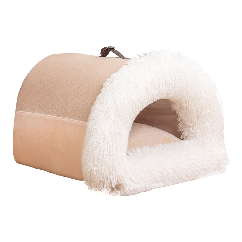 New Splice Portable Pet Nest Portable Autumn And Winter Warm Dog Nest Moisture-proof Long Fur Cat Nest Cross Border Pet Nest by Ricaloux