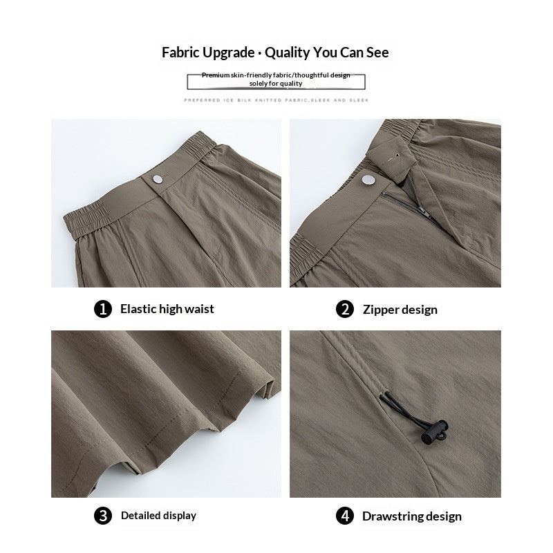 Gray American-style Drawstring Utility Skirt For Women Summer Season – Premium 0 | RICALOUX