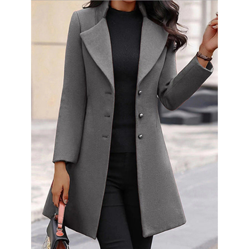 Women's Winter Wool Coat - Classic Warm Long Overcoat for Cold Weather by Ricaloux