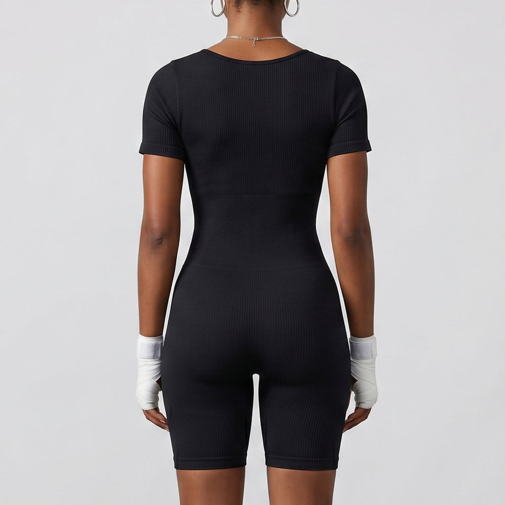 Shorts-style Yoga Bodysuit Sports Set by Ricaloux