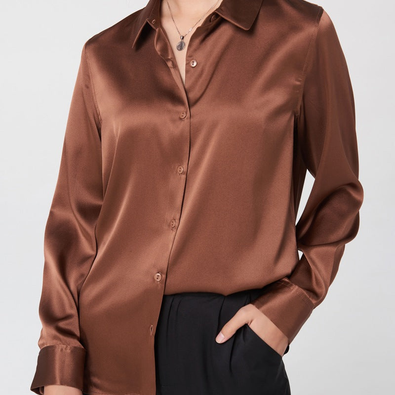 Professional-style Color-blocked Commuter Shirt Slim-fit Square-neck Top – Premium 0 | RICALOUX