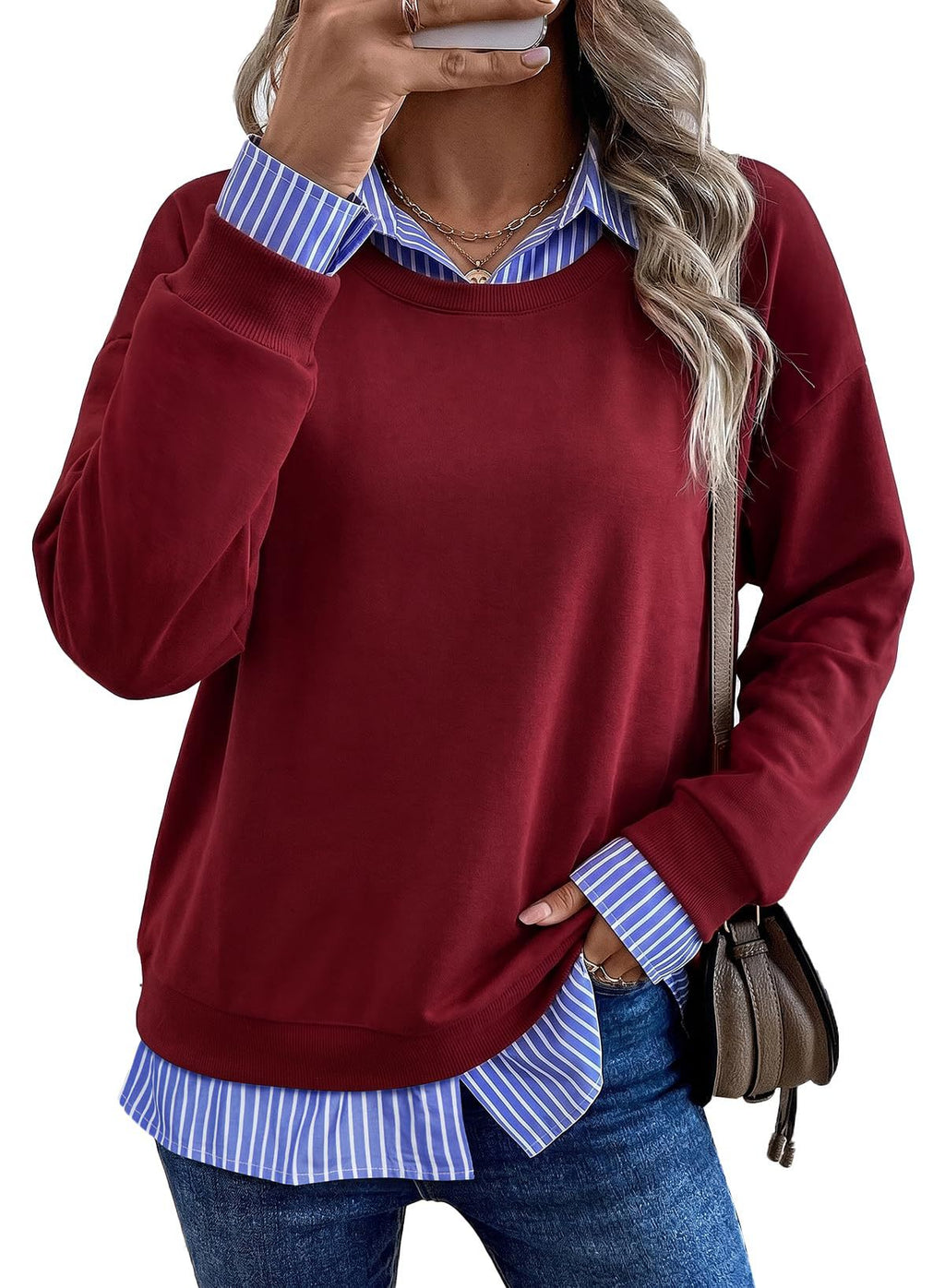 Stylish Casual Lapel Mock Two-piece Hoodie – Premium 0 | RICALOUX