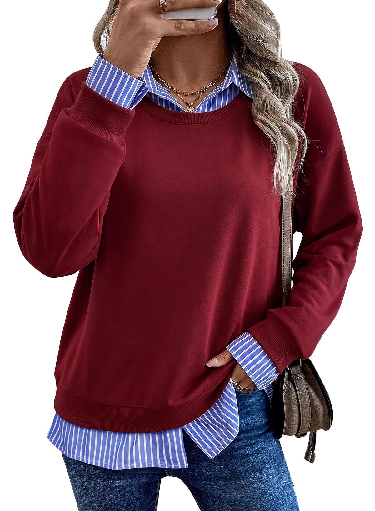 Stylish Casual Lapel Mock Two-piece Hoodie – Premium 0 | RICALOUX