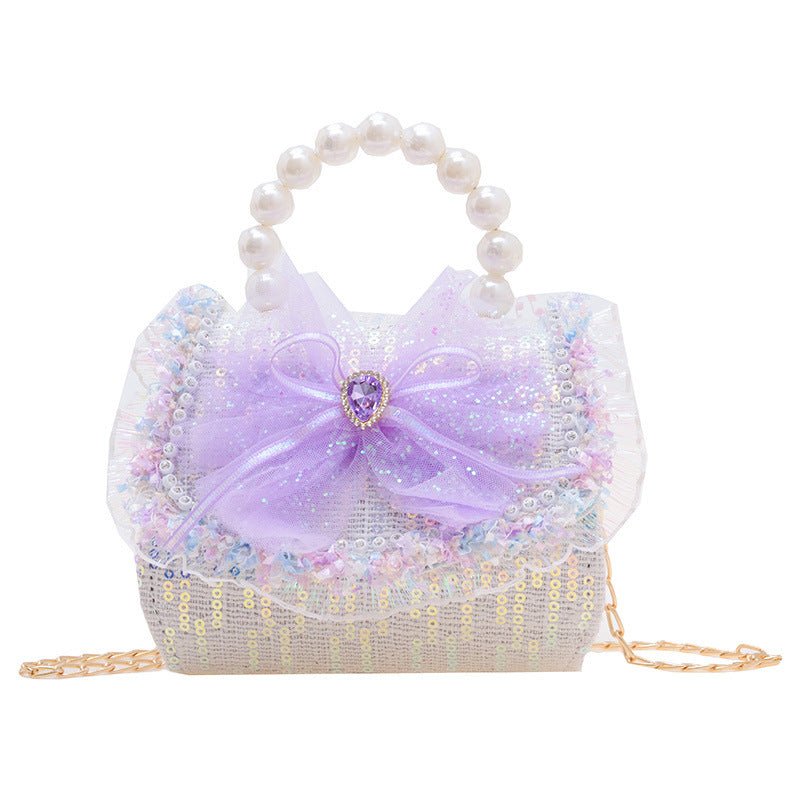 Childrens Bag Summer Fashion Crossbody Bag, Girls Pearl-handled Tote - RICALOUX