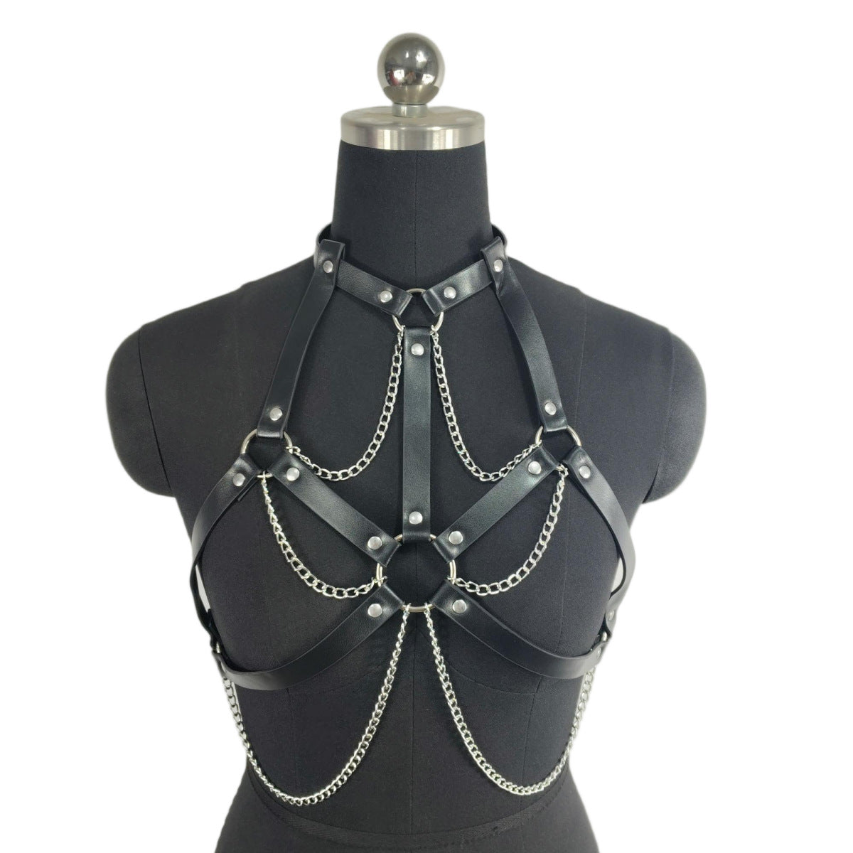 Women's Fashion Leather Strap With Chain Performance Costumes Accessories by Ricaloux