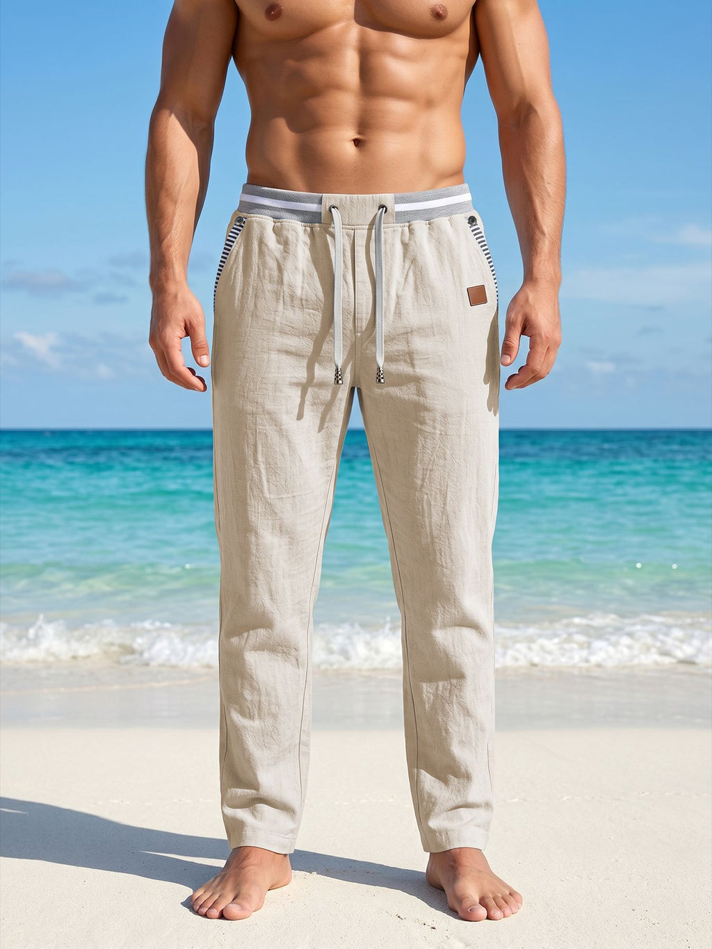 Mens Linen Straight-leg Casual Pants – Premium 0 | RICALOUX