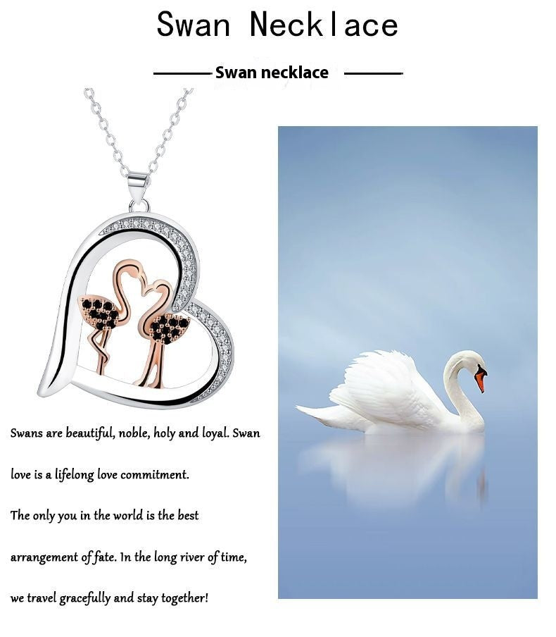 Jewelry Love Swan Love Necklace For Women by Ricaloux