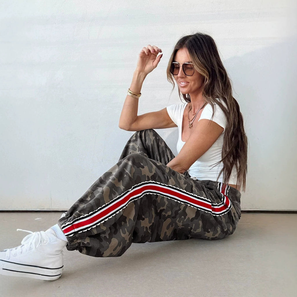 Womens Camouflage-Print Loose Casual Pants – Premium 0 | RICALOUX