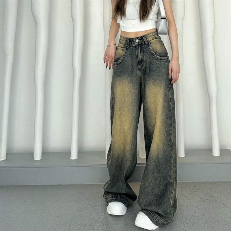 Retro-distressed High-waisted Loose-fit Jeans For Women by Ricaloux