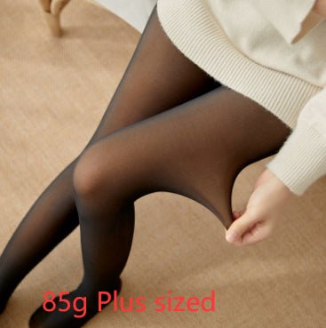 Fleece-lined Thickened Sheer Tights Leggings Transparent One-piece Pantyhose Superb Fleshcolor Pantynose - RICALOUX
