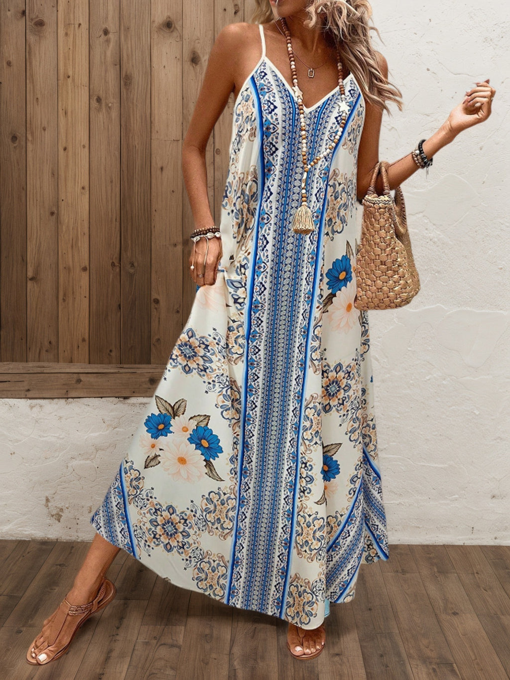 Womens FashionableCasual And Sexy Printed Strap Dress – Premium 0 | RICALOUX