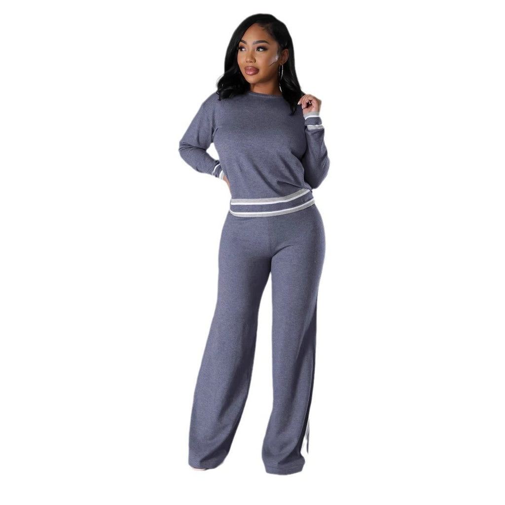 Womens Wide-Leg Casual Long Pants Set by Ricaloux