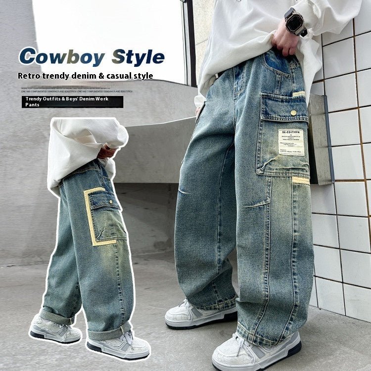 Children's Wear Boys Spring Clothing Pants Straight - RICALOUX