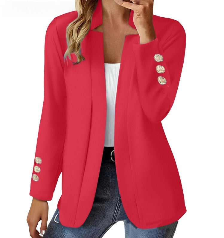 Womens Suit Long-sleeve Cufflink Cardigan Jacket – Premium 0 | RICALOUX