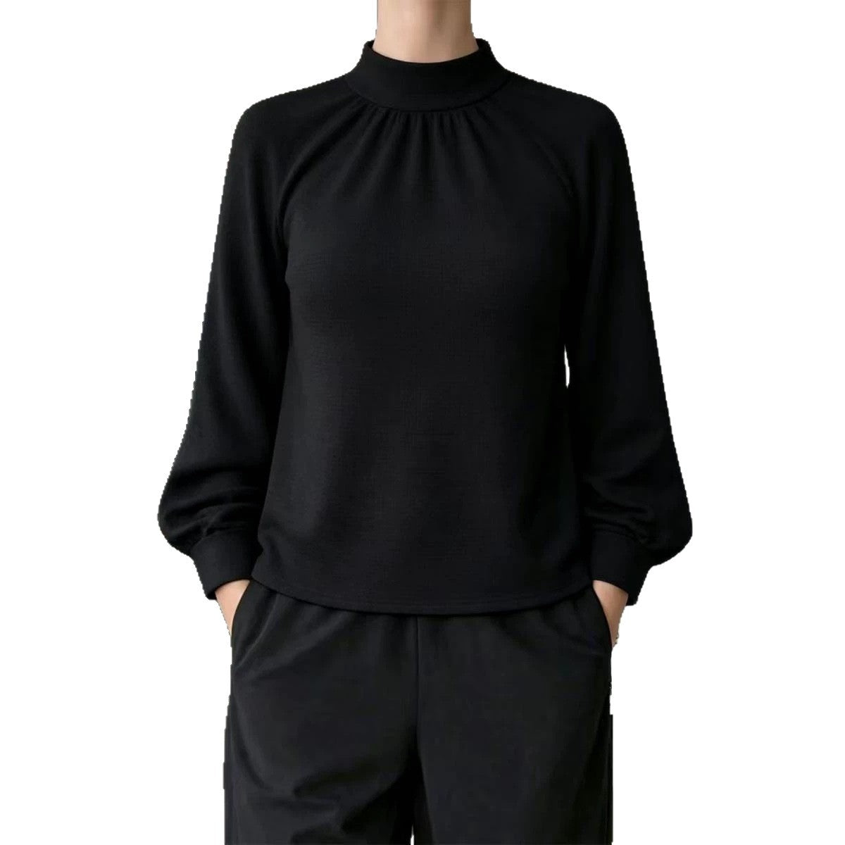 Springautumn Knitted Long-sleeve Casual Raglan-sleeve Turtleneck Lace-trimmed Sweater Bottoming Shirt – Premium 0 | RICALOUX