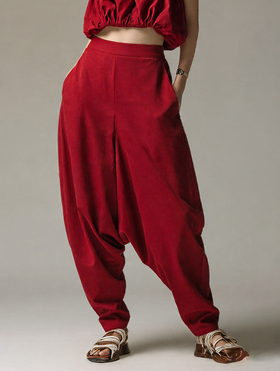 High-waisted Wide-leg Relaxed-fit Casual Trousers – Premium 0 | RICALOUX