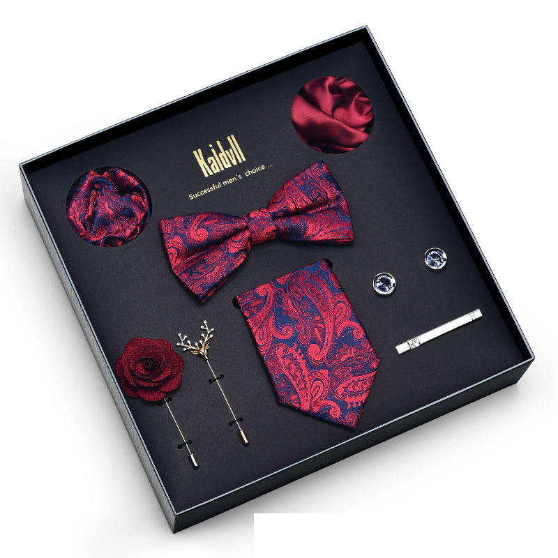 Eight Piece Tie Square Bow Tie Brooch by Ricaloux