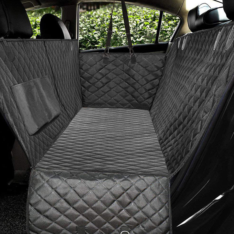 Dog Car Seat Cover View Mesh Pet Carrier Hammock Safety Protector Car Rear Back Seat Mat With Zipper And Pocket For Travel by Ricaloux