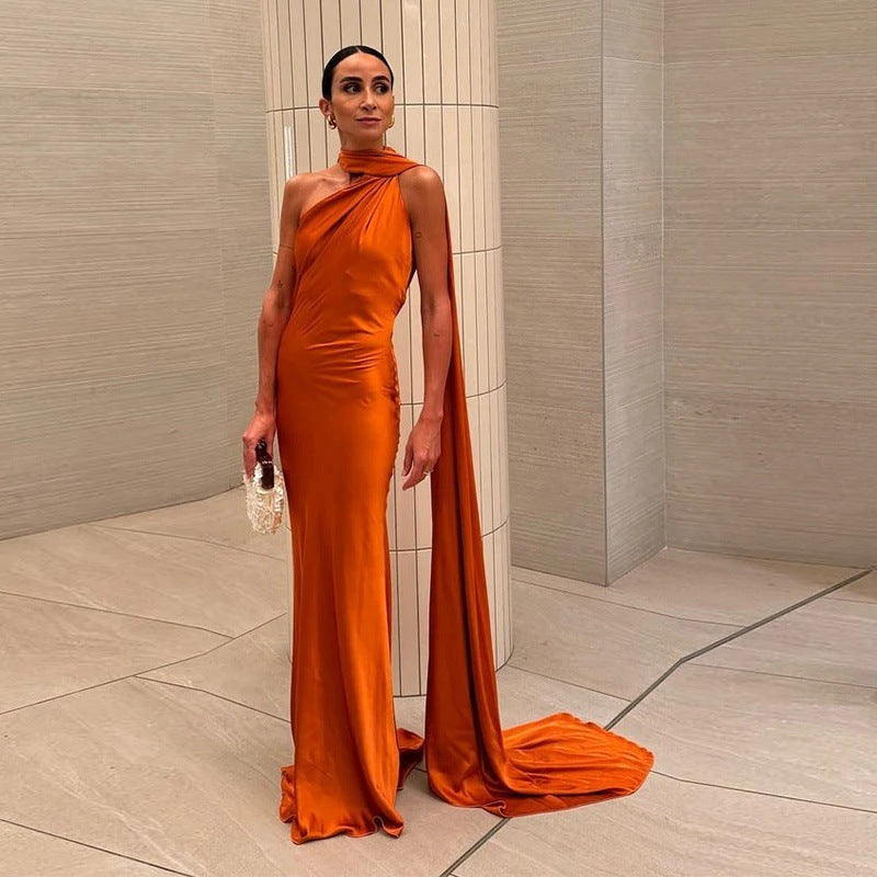 Evening Gown Banquet Wedding Long Dress High-end Minimalist Style by Ricaloux