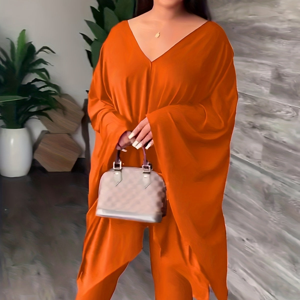 Fashionable Homey Solid-color Casual Chic Two-piece Set – Premium 0 | RICALOUX