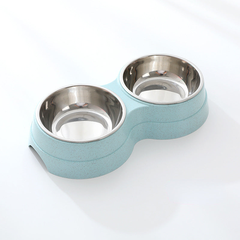 Double Pet Bowls Dog Food Water Feeder Stainless Steel Pet Drinking Dish Feeder Cat Puppy Feeding Supplies Small Dog Accessories by Ricaloux