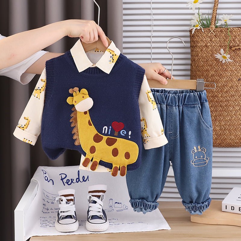 Boys Autumn Clothing Suit Baby Giraffe - RICALOUX
