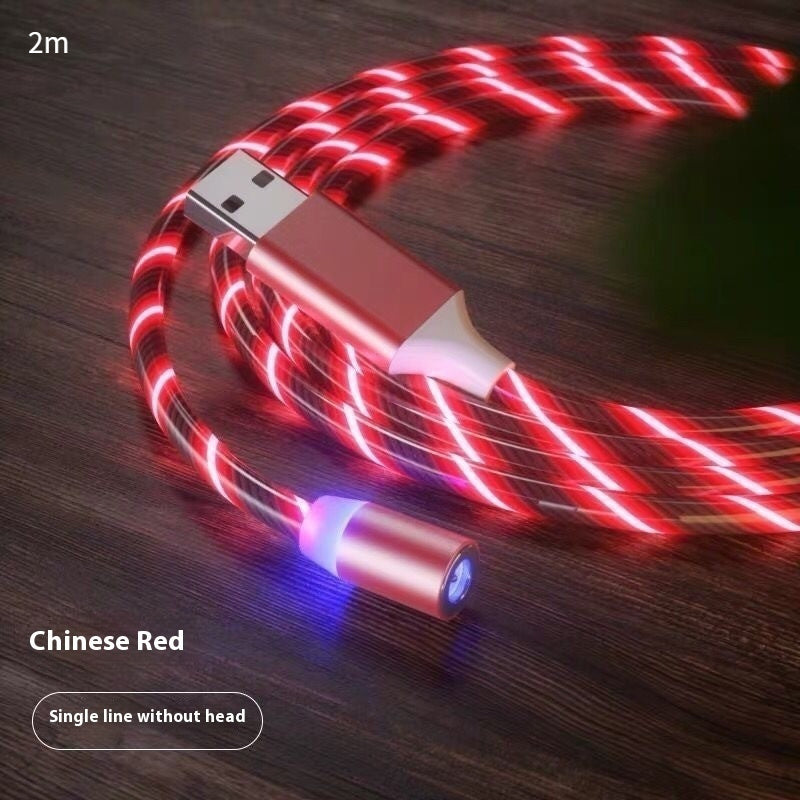Magnetic Charging Cable Streamer Fast Charging Cable Lighting Micro USB Cable LED Magnet Charger Type-C Cable by Ricaloux