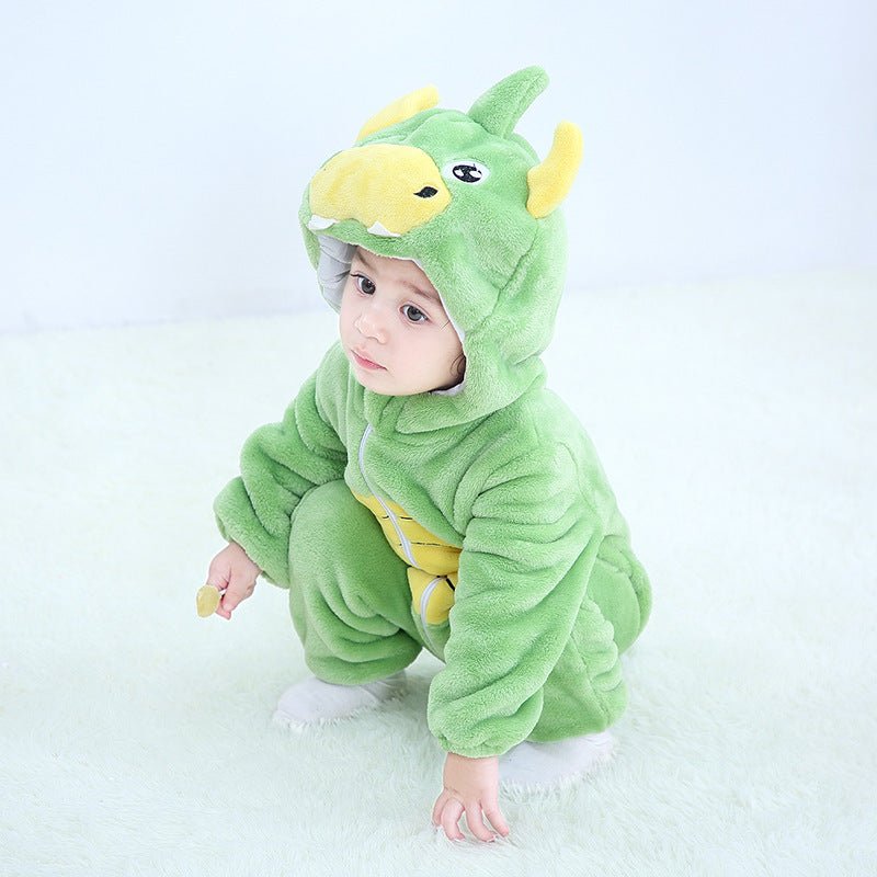 Clothes For Babies Autumn 3-year-old Baby Animal Jumpsuit Flannel Romper European And American Children's Wear - RICALOUX