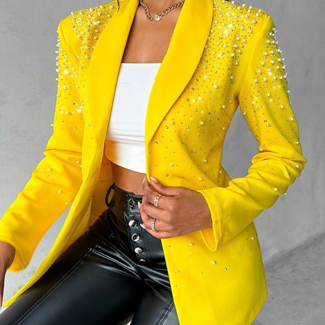 Fashion Casual Bubble Beads Small Suit Women's Clothing - RICALOUX