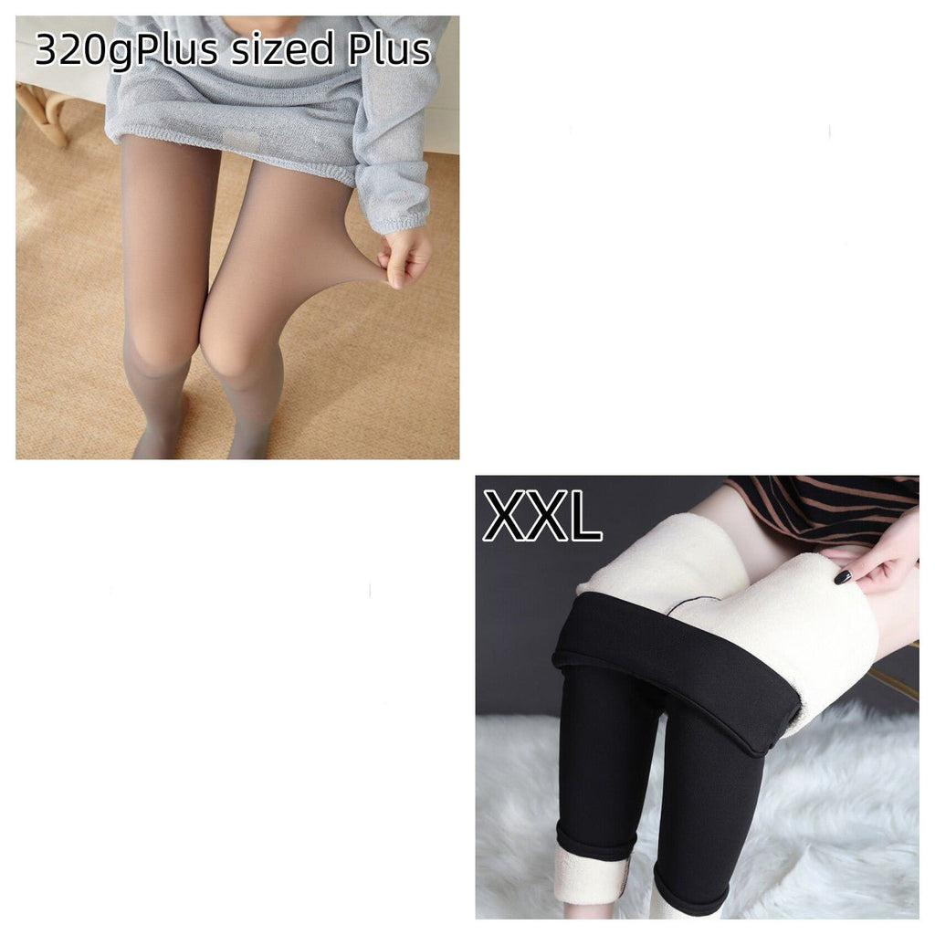 Fleece-lined Thickened Sheer Tights Leggings Transparent One-piece Pantyhose Superb Fleshcolor Pantynose - RICALOUX