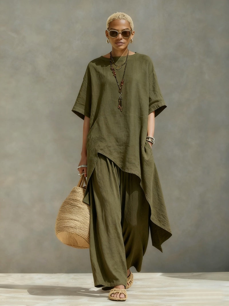 Irregular Loose-fitting Two-piece Pants Set – Premium 0 | RICALOUX