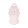 Mesh-Panel Halter Vest Camisole Womens Summer Sleeveless Top – Premium 0 | RICALOUX