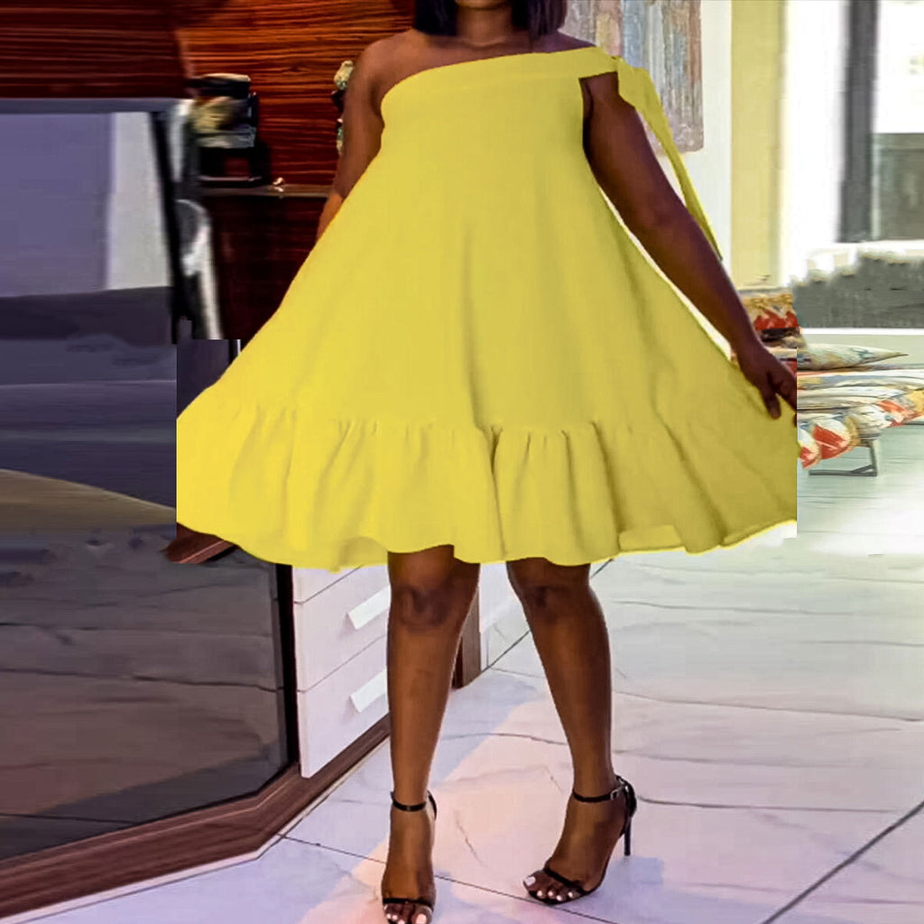 Solid-color Oversized Loose-fitting Dress by Ricaloux