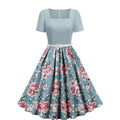 Retro Floral And Polka-dot Print Dress by Ricaloux