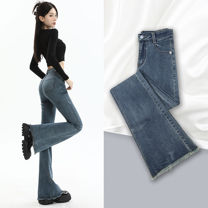 New Springautumn High-waisted, Figure-flattering, American-style Vintage Bootcut Jeans For Women – Premium 0 | RICALOUX