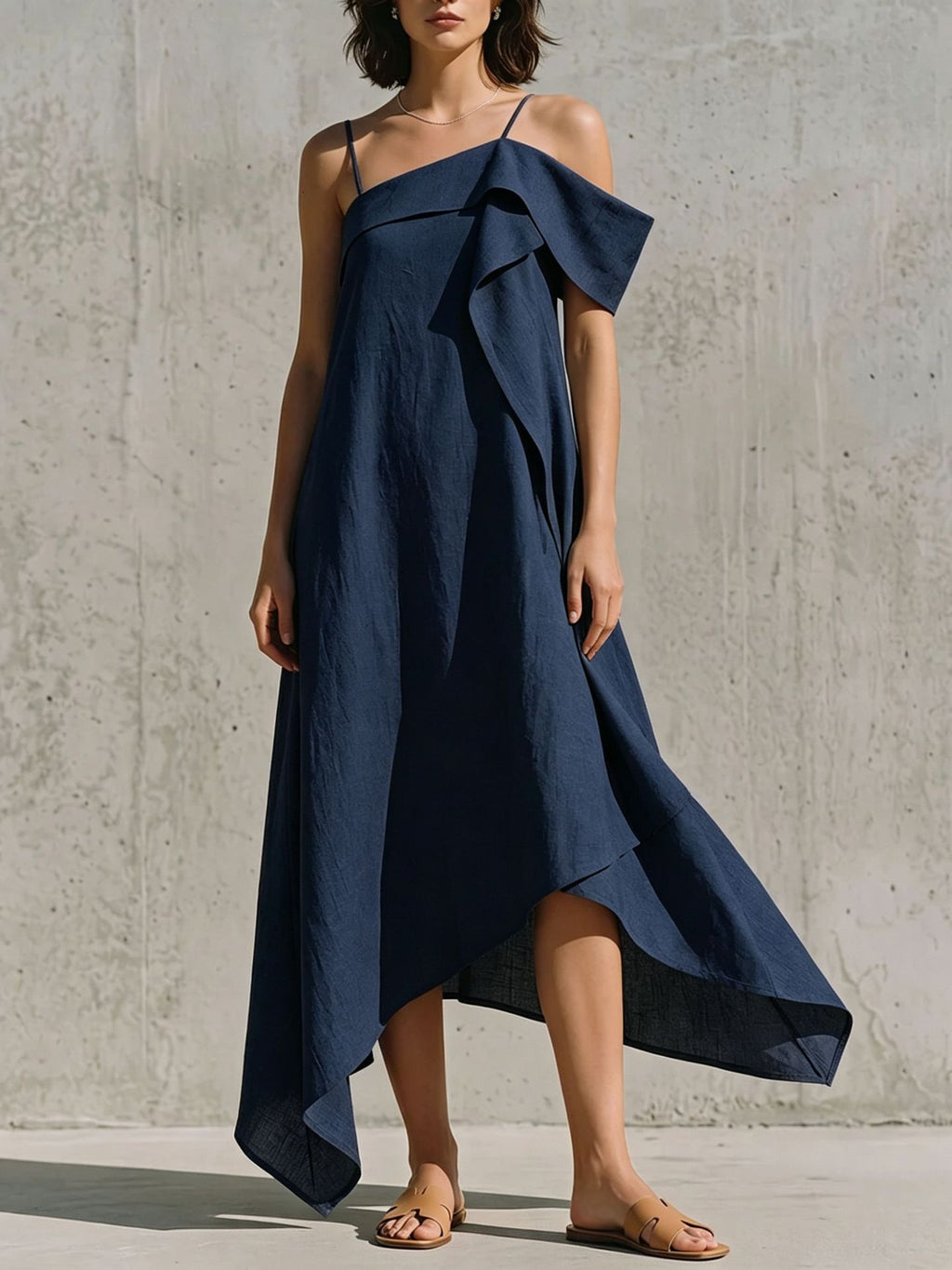 Irregular Hem Asymmetrical Off-shoulder Dress by Ricaloux