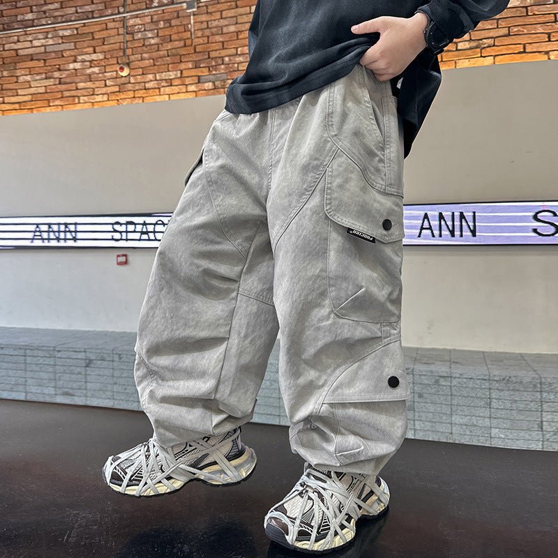 Boys Spring Clothing New Cargo Pants Trendy Handsome - RICALOUX