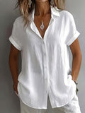 Womens Breathable Pleated-texture Casual Blouse by Ricaloux