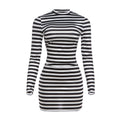 Striped-print Fitted Crop Top And Sheath Skirt Set by Ricaloux