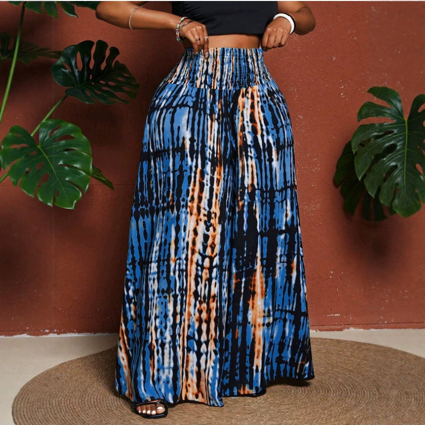 Plus-size Fashionable Printed Casual Pants For Women Outerwear Style With A Waistband by Ricaloux