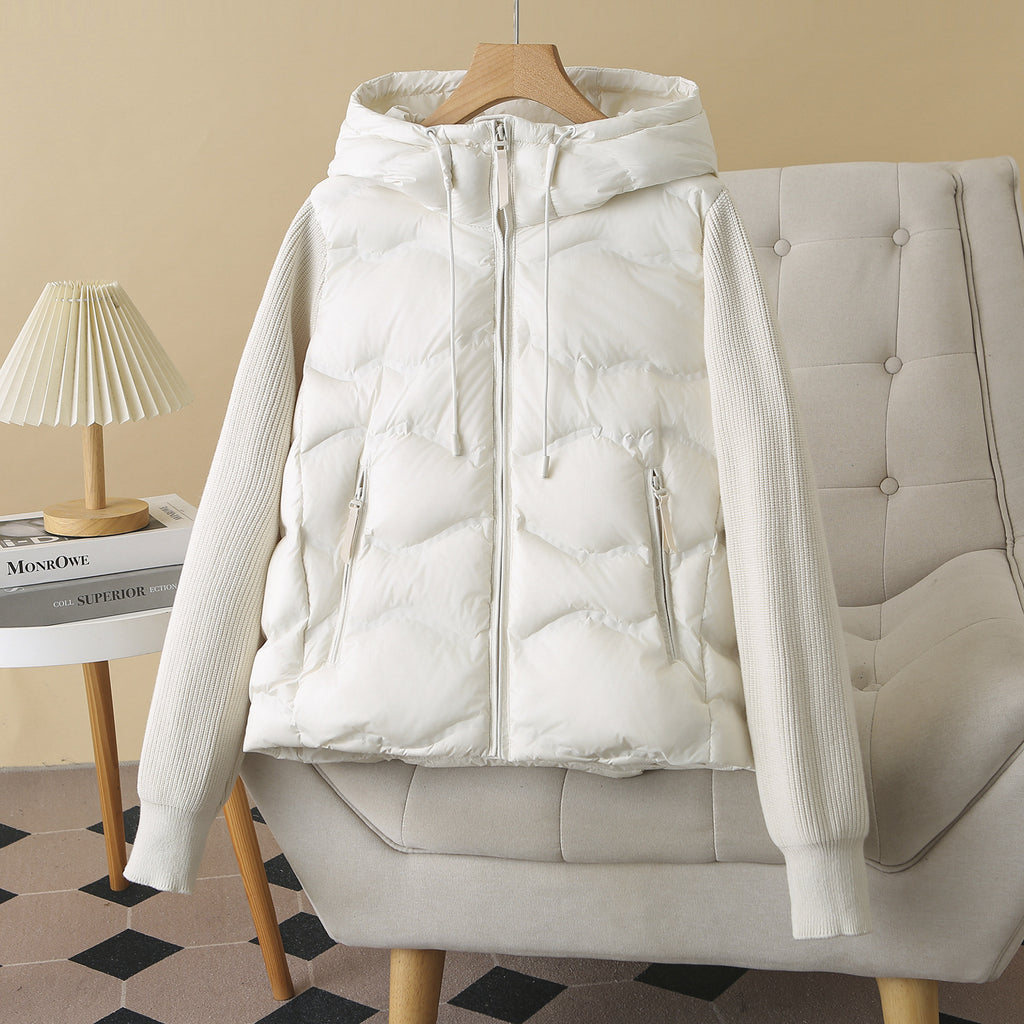 Plus-size Short Down Jacket With Patchwork Sleeves – Premium 0 | RICALOUX