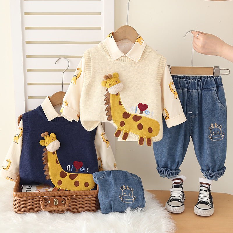Boys Autumn Clothing Suit Baby Giraffe - RICALOUX