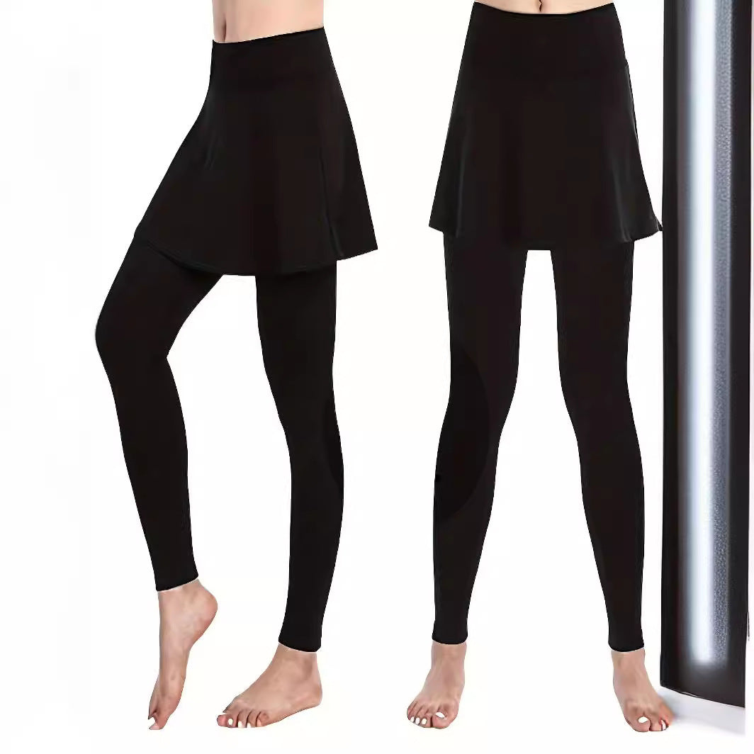 Women's High Waist Skirted Leggings 2 In 1 Flared Skirt Overlay Active Leggings For Yoga & Workout by Ricaloux