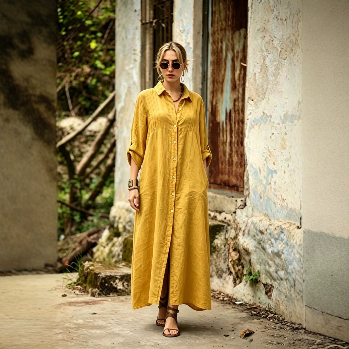 Elegant Simple Loose-fit Fashionable Long Dress by Ricaloux