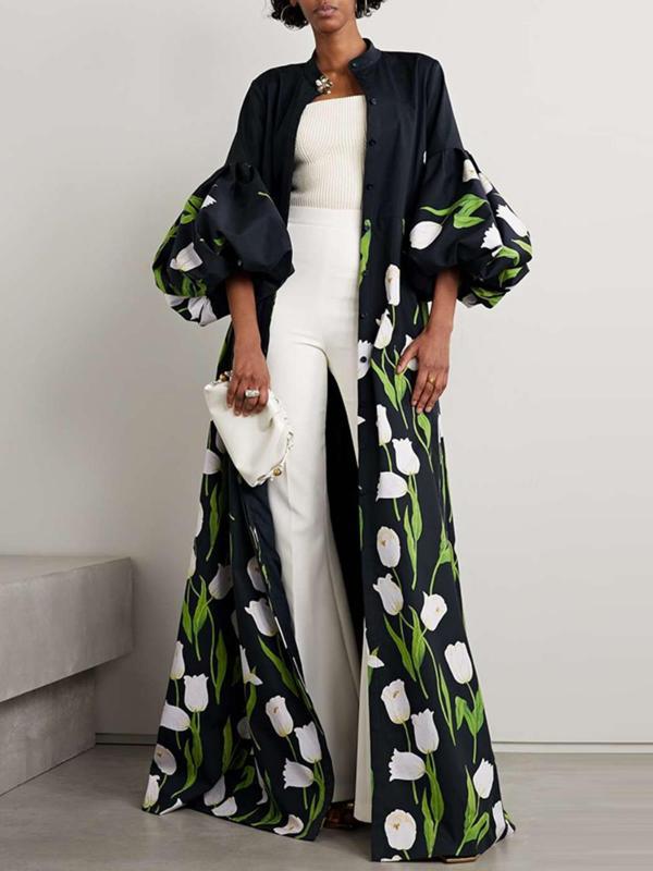 Printed Minimalist Midi Dress European And American Style by Ricaloux